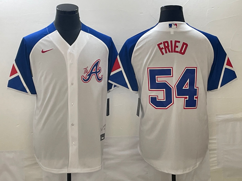 Men's Atlanta Braves Max Fried #54 White 2023 City Connect Jersey